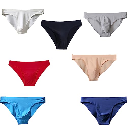 Faringoto Unterwäsche für Herren, nahtlos, Eisseide, niedrige Taille, einfarbig, halbtransparent, Weiß + Rot + Schwarz + Blau + Marineblau + Haut + Grau, S Faringoto Unterwäsche für Herren, nahtlos, Eisseide, niedrige Taille, einfarbig, halbtransparent, Weiß + Rot + Schwarz + Blau + Marineblau + Haut + Grau, S von Faringoto