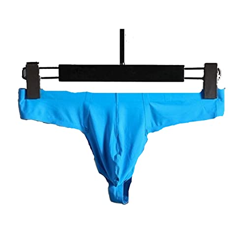 Faringoto Unterwäsche Ultradünn Ice Silk Herren Tanga Transparent Niedrige Taille Nahtlos, blau, XL von Faringoto