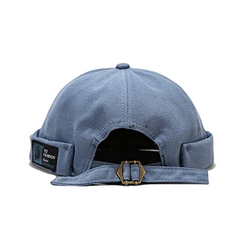 Faringoto Vintage Docker Cap Brimless Hat Solid Hip-Hop Soft Brimless Cap, blau, Einheitsgröße von Faringoto