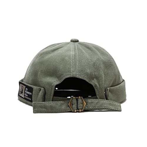 Faringoto Vintage Docker Cap Brimless Hat Solid Hip-Hop Soft Brimless Cap, grün, Einheitsgröße von Faringoto