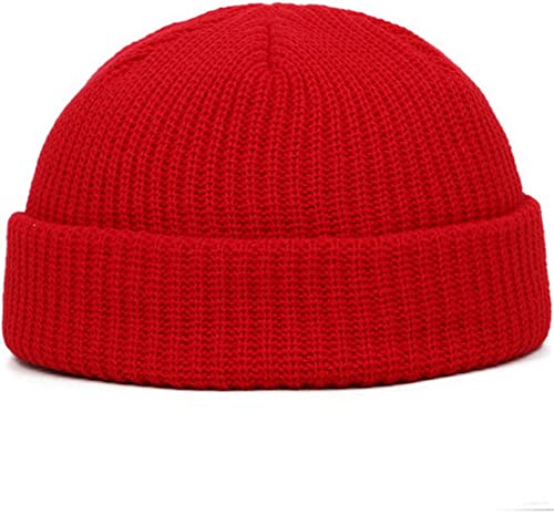 Faringoto Winter Warm Beanies Casual Short Thread Hip Hop Hat Erwachsene Männer Frauen, rot, Einheitsgröße von Faringoto