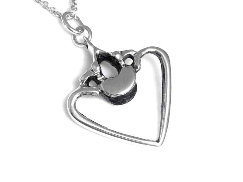 925 Sterling Silber Wirbel Und Rippe Herz Anhänger Halskette, Chiropraktor Schmuck von Farjil