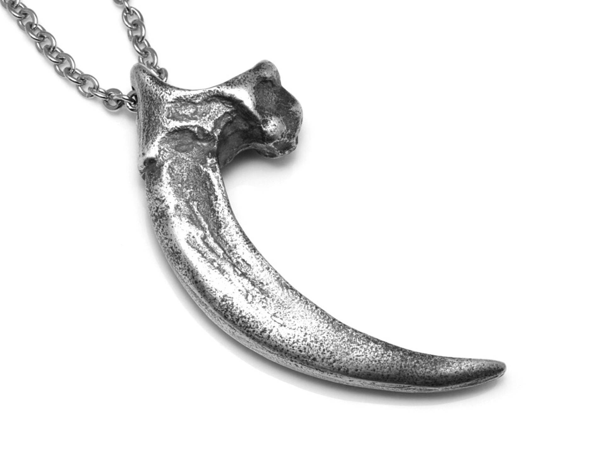 Antik Metall Harpyie Adler Talon Halskette, Vogel Klaue Anhänger Schmuck von Farjil