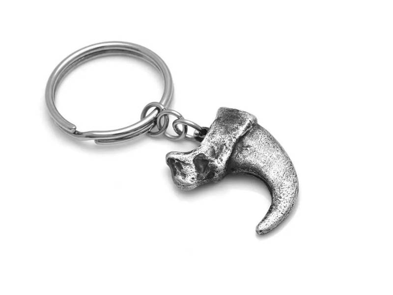 Antike Luchs-Katzenklaue Keychain, Handgemachter Tierschlüsselring von Farjil