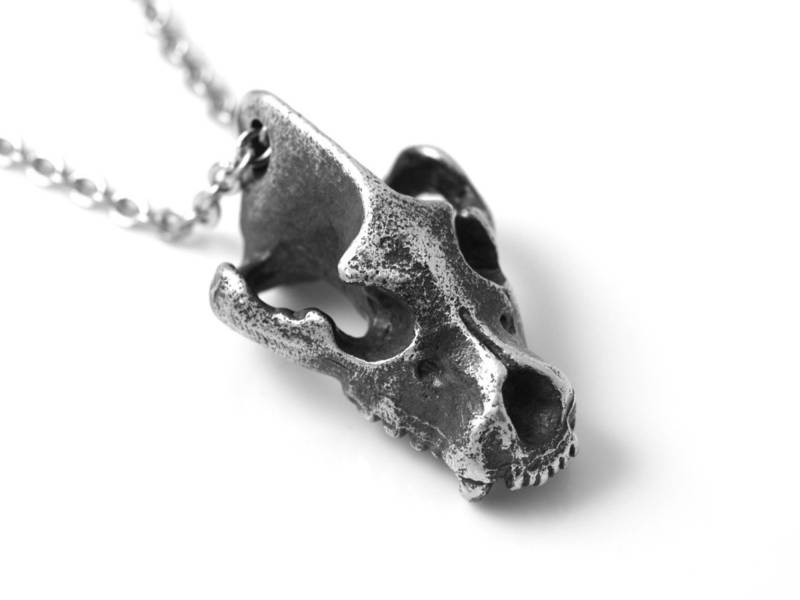Antiqued Hyäne Schädel-Anhänger-Halskette von Farjil