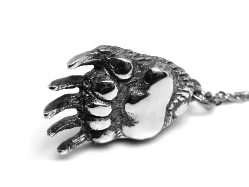 Bärenklaue Anhänger Halskette, Grizzly Paw Charm, Wildtier Schmuck von Farjil
