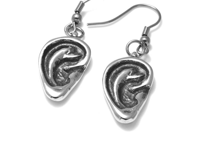 Baumeln Mensch Ohr Charm Ohrringe, Anatomie Schmuck Aus Zinn von Farjil