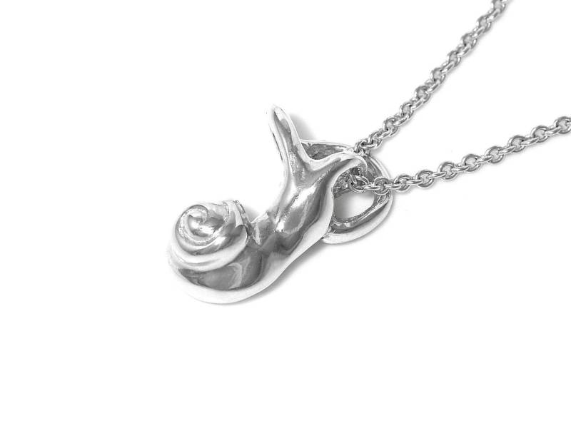 Cochlea Halskette in Sterling Silber, Audiologe Charme, Inner Ear Anatomy Schmuck von Farjil
