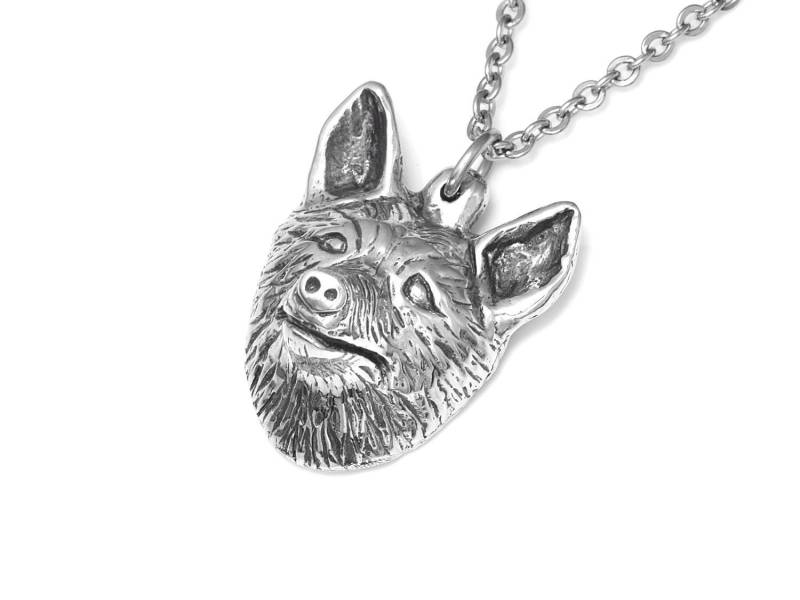 Halskette Hund Gesicht, Hound Face Anhänger, Schmuck Canine von Farjil
