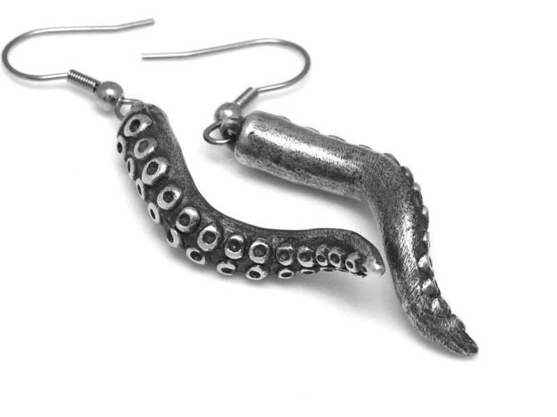 Handgemachte Oktopus Tentakel Anhänger Ohrringe Baumeln Arme von Farjil