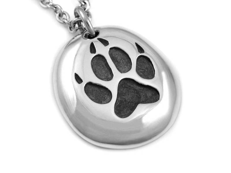 Handgemachte Wolf Track Halskette, Tier Fußabdruck Schmuck Aus Zinn von Farjil