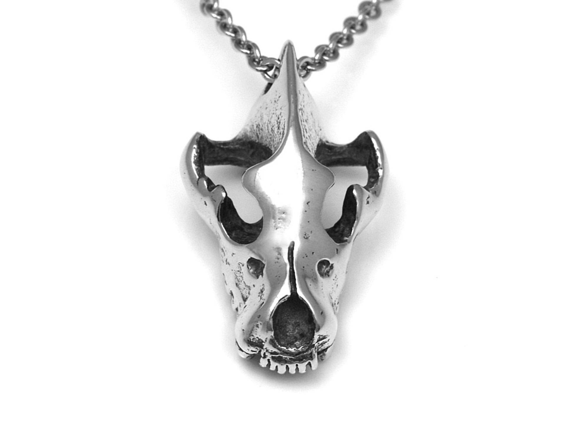 Hyäne Schädel Halskette, Fleischfresser Tierkopf Anhänger Schmuck in Zinn von Farjil