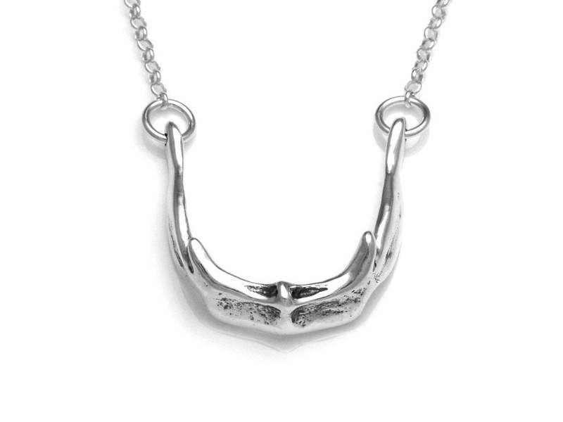 Hyoid Halskette Aus Sterling Silber, Zunge Knochen Anatomie von Farjil
