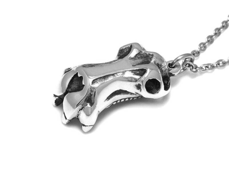 Nilpferd Schädel Halskette, Tier Schmuck in Zinn von Farjil