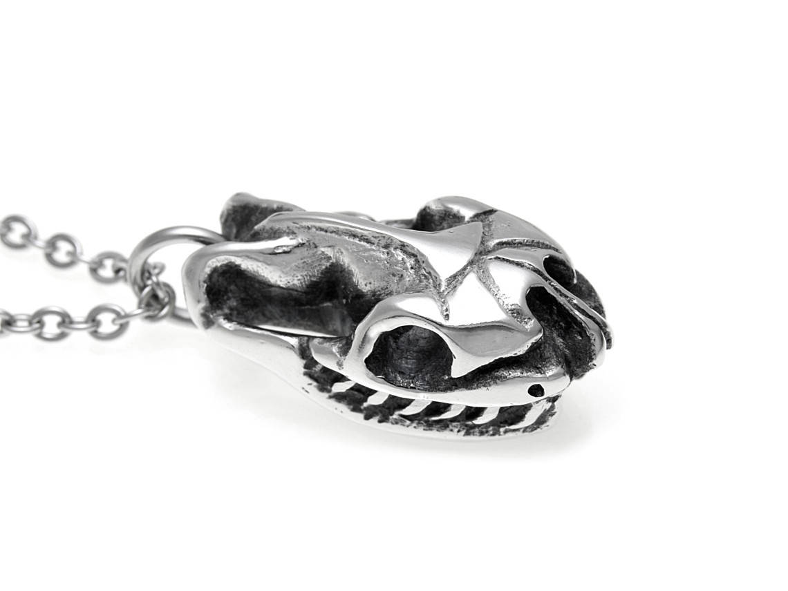 Python Schädel Anhänger Halskette, Schlangenkopf Schmuck von Farjil