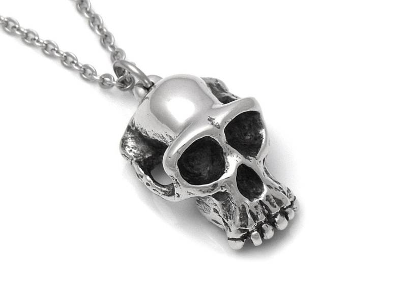 Schimpanse Schädel Halskette, Affe Anhänger, Primate Schmuck von Farjil