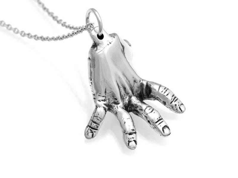 Stehende Menschliche Hand Halskette in 925 Sterling Silber von Farjil