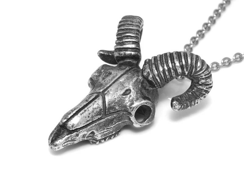 Widder Schädel Halskette, Schaf Kopf Anhänger, Charm Schmuck von Farjil