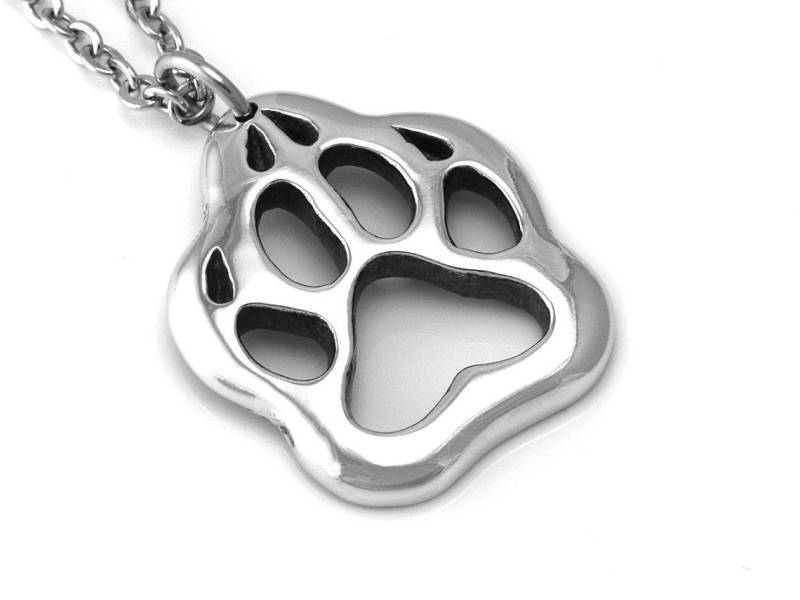 Wolf Track Halskette, Tier Fußabdruck Anhänger Pewter Schmuck Aus Zinn von Farjil