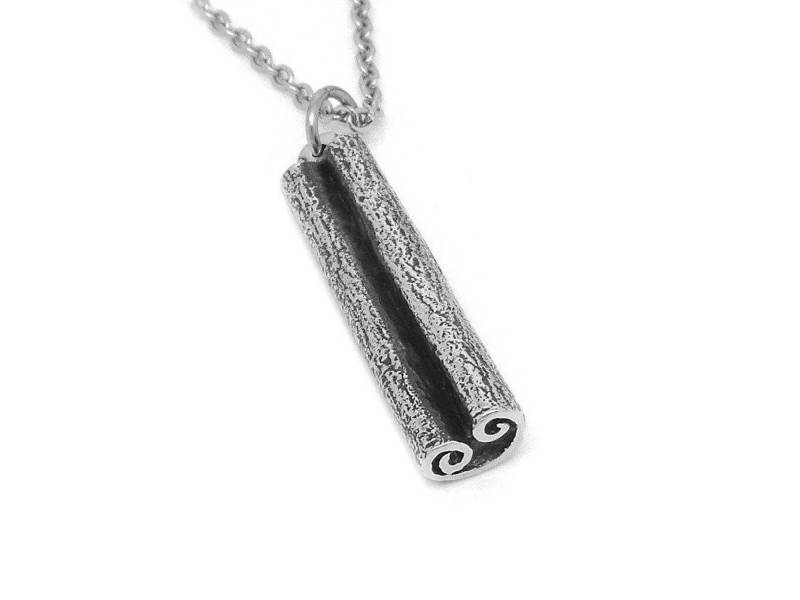 Zimt Halskette, Natur Essen Anhänger Gewürz Schmuck Aus Zinn von Farjil