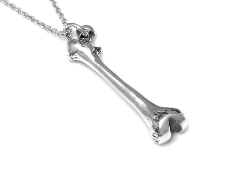 sterling Silber Menschliche Hüftknochen Anhänger Halskette, Anatomie Schmuck von Farjil