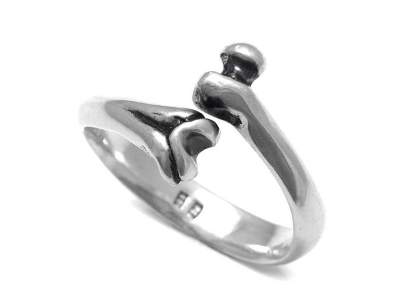 sterling Silber Menschlichen Oberschenkelknochen Ring, Anatomie Schmuck von Farjil