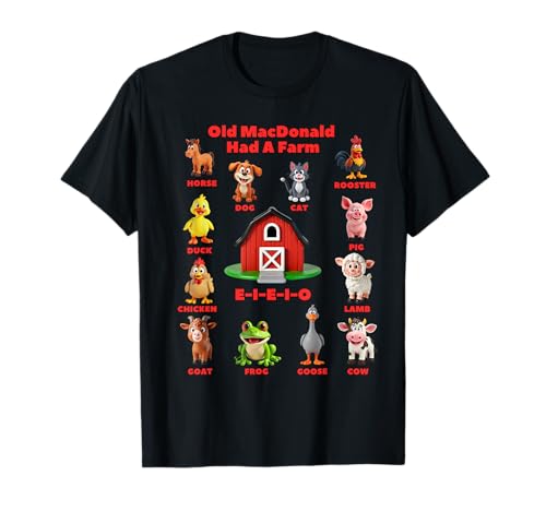 Kleinkind Kinder Old Macdonald Had A Farm Animals Kostüm, EIEIO T-Shirt Kleinkind Kinder Old Macdonald Had A Farm Animals Kostüm, EIEIO T-Shirt von Farm Animal Costumes for Kids, Boys, Girls, Adults