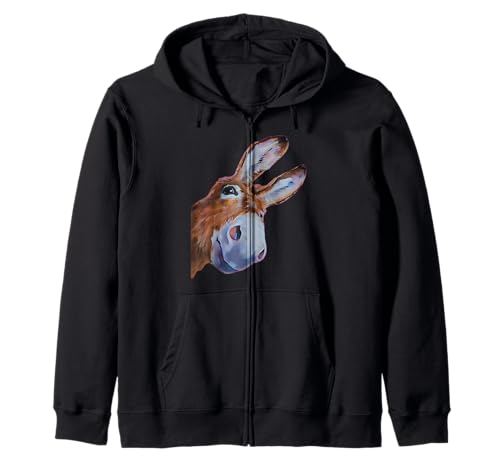 Lustige Eselkunst Eselkopf Lächeln eifrig Eselliebhaber Männer Kapuzenjacke von Farm Farming Cute Donkey For Women