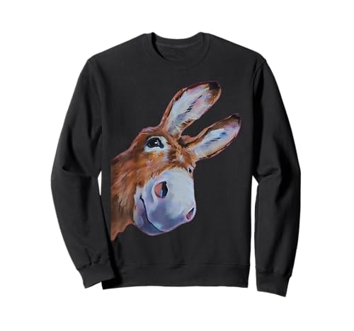 Lustige Eselkunst Eselkopf Lächeln eifrig Eselliebhaber Männer Sweatshirt Lustige Eselkunst Eselkopf Lächeln eifrig Eselliebhaber Männer Sweatshirt von Farm Farming Cute Donkey For Women