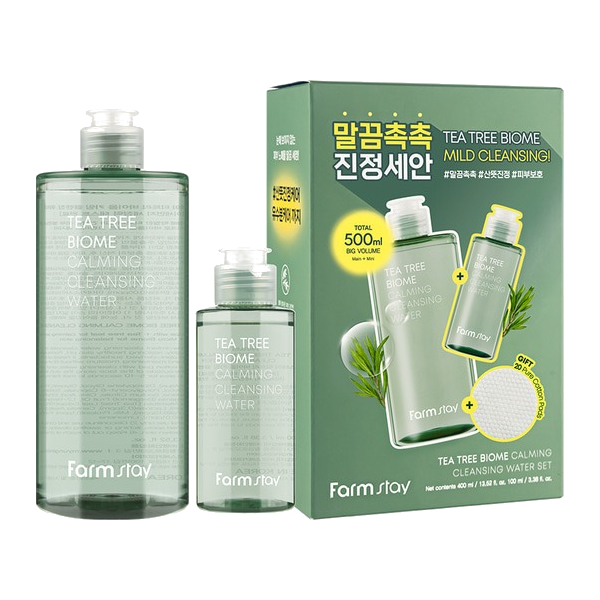Farm Stay - Tea Tree Biome Caliming Cleansing Water Set - 400ml + 100ml von Farm Stay