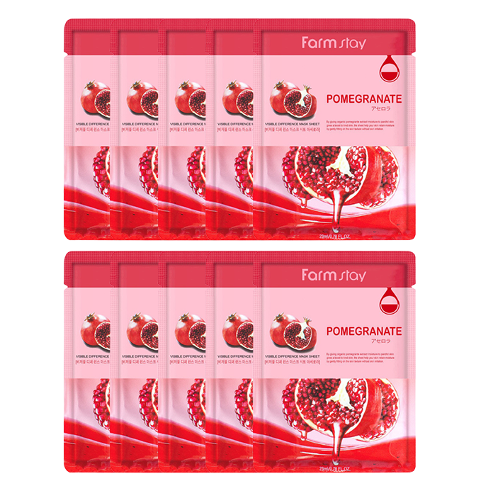 Farm Stay - Visible Difference Mask Sheet - Pomegranate - 10stück von Farm Stay