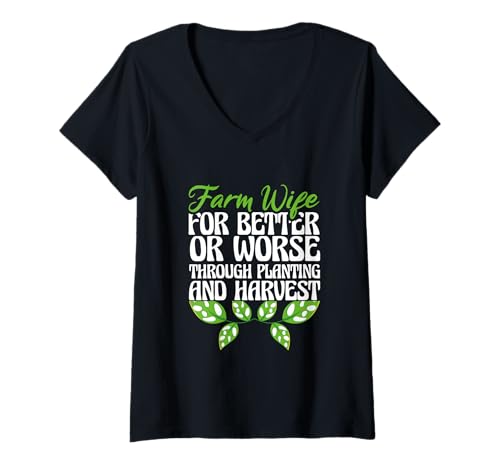 Damen Farmfrau auf Gedeih und Verderb Farmliebhaber Lustiger Farmer T-Shirt mit V-Ausschnitt Damen Farmfrau auf Gedeih und Verderb Farmliebhaber Lustiger Farmer T-Shirt mit V-Ausschnitt von Farm Wife Farming Couple Farmer Gift