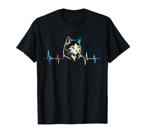 Katze Herzschlag Katzen Damen Frauen Mädchen Teenager Katze T-Shirt Katze Herzschlag Katzen Damen Frauen Mädchen Teenager Katze T-Shirt von Farm n' Fancy