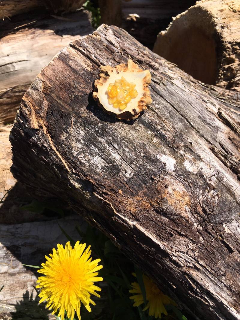 Geweih Brosche Zitrin Edelstein Gruppe, Rustikaler Waldschmuck von FarmNaturals