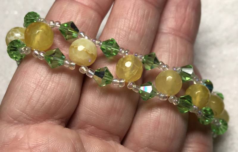 Lemon Lime Feuerachat Perlenarmband Grüner Kristallarmreif, Magnetverschluss Lemon Lime Feuerachat Perlenarmband Grüner Kristallarmreif, Magnetverschluss von FarmNaturals