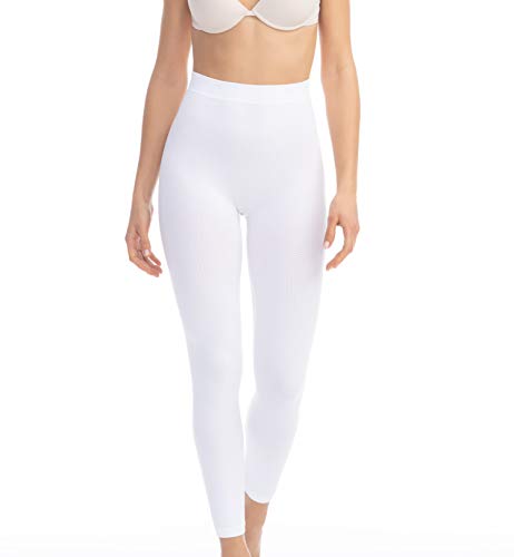 FarmaCell 133 (Weiss, 2XL/3XL) Massierende Leggings hohe Taille Anti Cellulite von FarmaCell