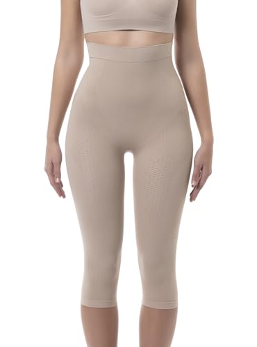 FarmaCell 323 (Beige, 3XL/4XL) Massierende Figurformende Lange Hose mit Pushup und Anti Cellulite Effekt von FarmaCell