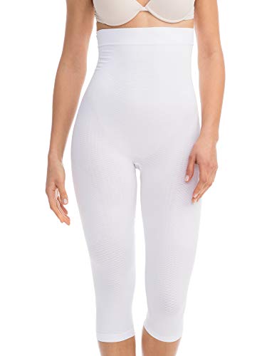 FarmaCell 323 (Weiss, 2XL/3XL) Massierende Figurformende Lange Hose mit Pushup und Anti Cellulite Effekt von FarmaCell