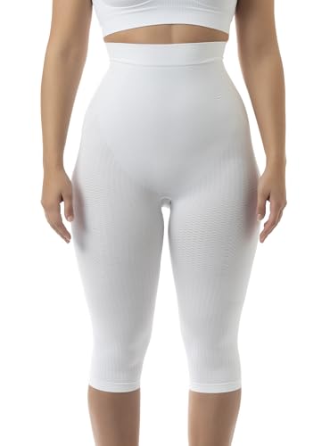 FarmaCell 323 (Weiss, XL/2XL) Massierende Figurformende Lange Hose mit Pushup und Anti Cellulite Effekt von FarmaCell