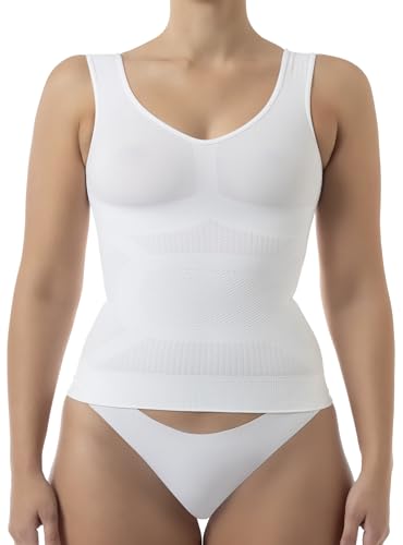 FarmaCell 342 (Weiss, L/XL) Massierendes figurformendes Unterhemd aus Mikrofasern mit Pushup von FarmaCell