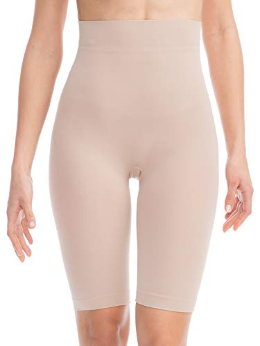 FarmaCell Bodyshaper 603B (Beige, S/M) Formende Stütz-Shorts/Kurze Hose mit Bauchbandage - leichtes und erfrischendes NILIT Breeze Gewebe von FarmaCell