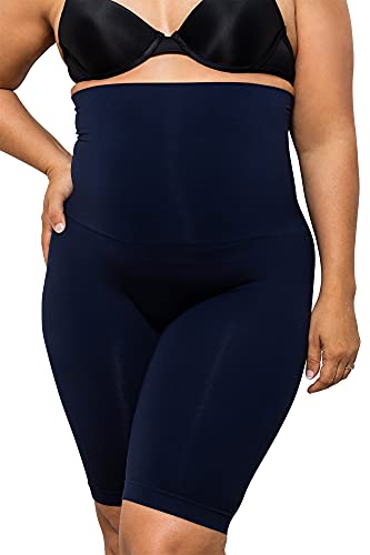 FarmaCell Body Shaper Damen 603y – Shapewear Damen Schlankmachend, Bauchweg Hose Anti-Cellulite, Skims Shapeware Figurformend Mit Hoher Taille.(Blau, 2XL) von FarmaCell