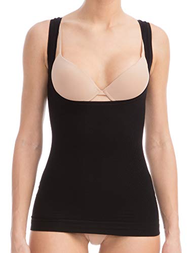 FarmaCell Bodyshaper 606B (Schwarz, 2XL/3XL) Unterhemd ohne Körbchen, stützend, formend, Brust Push-up, leichtes und erfrischendes NILIT Breeze Gewebe von FarmaCell