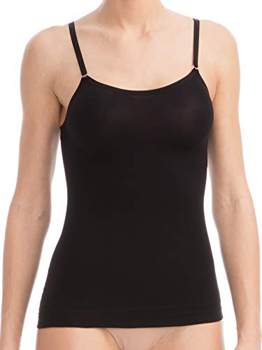 FarmaCell Bodyshaper 607B (Schwarz, S/M) Unterhemd mit verstellbaren Schulterriemen stützend formend Brust Push-up - leichtes und erfrischendes NILIT Breeze Gewebe von FarmaCell