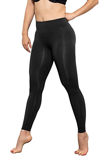 FarmaCell Sportleggins Damen Lang 609YM – Gym Leggings Damen schlankmachend und figurformend, Shape Leggings Anti-Cellulite, Kompressionsleggins modellierend, Yogahose Damen Shaper(Schwarz, 3XL) von FarmaCell