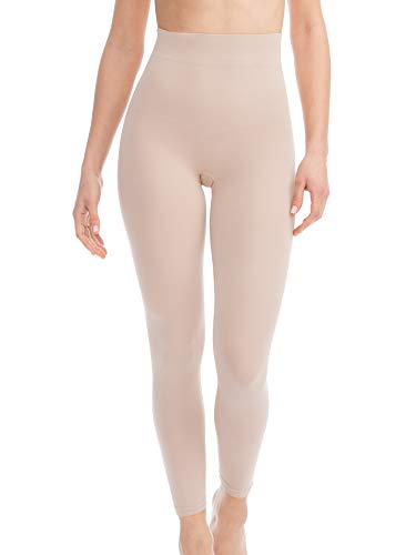 FarmaCell Leggings Damen High Waist 609b – Leggings Push Up, Kompressionsleggins Damen, Modellierende Und Leichte Shapewear.(Beige, 4XL/5XL) von FarmaCell