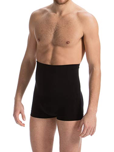 FarmaCell Man 402S (Schwarz, M) Herren-Boxershorts figurformend mit dehnbarem Band und Stützstäben im Rückenbereich die EIN Aufrollen verhindern von FarmaCell