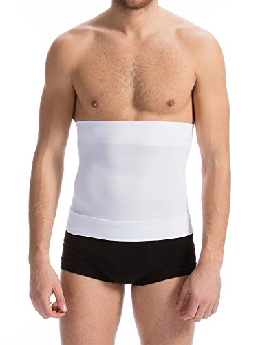 FarmaCell Man 405BS (Weiß, XXL) Bauchbandage/Stützband für Herren figurformend mit Stützstäben im Rückenbereich die EIN Aufrollen verhindern von FarmaCell