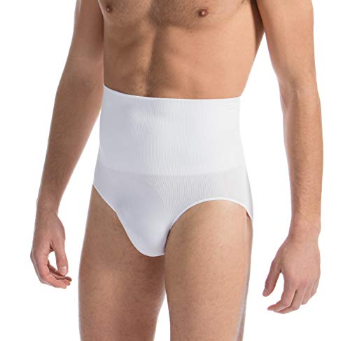 FarmaCell Man 411 (Weiß, L) Herren-Slip Baumwolle mit modellierender Bauchbinde von FarmaCell