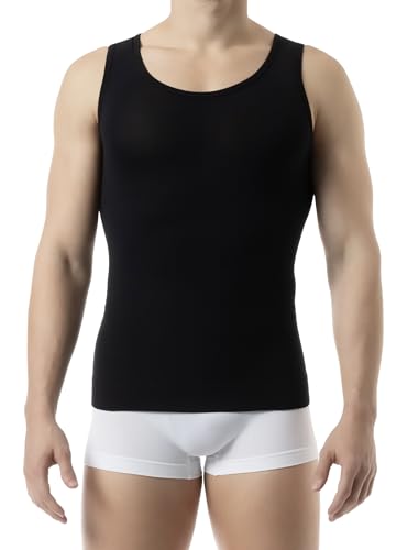 FarmaCell Man 417B (Schwarz, M) Herren-Unterhemd figurformend mit leichten erfrischendem Breeze Garn von FarmaCell